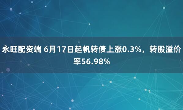 永旺配资端 6月17日起帆转债上涨0.3%，转股溢价率56.98%