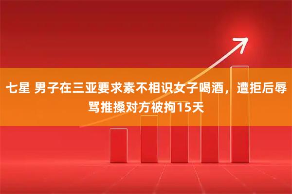 七星 男子在三亚要求素不相识女子喝酒，遭拒后辱骂推搡对方被拘15天