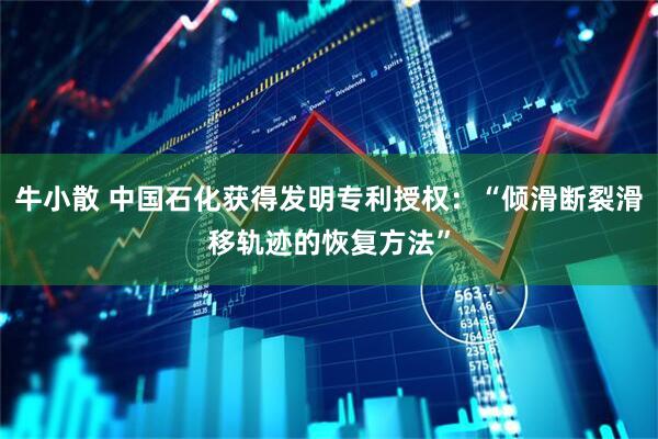 牛小散 中国石化获得发明专利授权：“倾滑断裂滑移轨迹的恢复方法”
